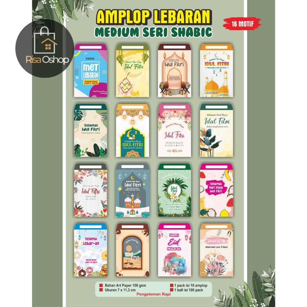 

RISAOSHOP - AMPLOP LEBARAN MEDIUM 1 pack isi 10