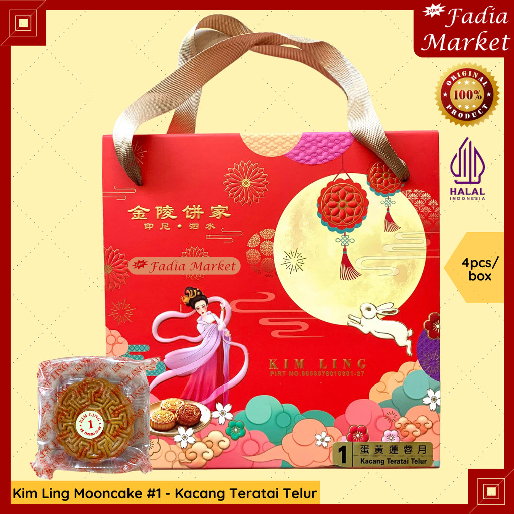 Kim Ling Mooncake / Kue Bulan (Chung Chiu Pia / Tiong Jiu Pia) – 1 Box Isi 4pcs