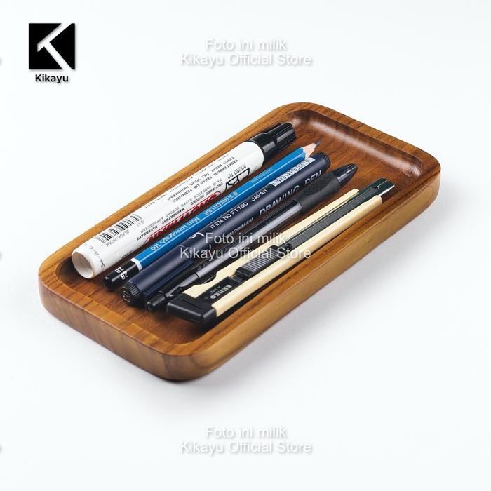 

Wooden Tray Desk Organizer Kayu Jati Kikayu 10x20cm - Natural