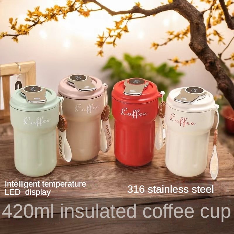 BZ-120  Botol minum Termos 420ML stainless 316 Untuk Kopi LED Suhu Display  coffee teh cup