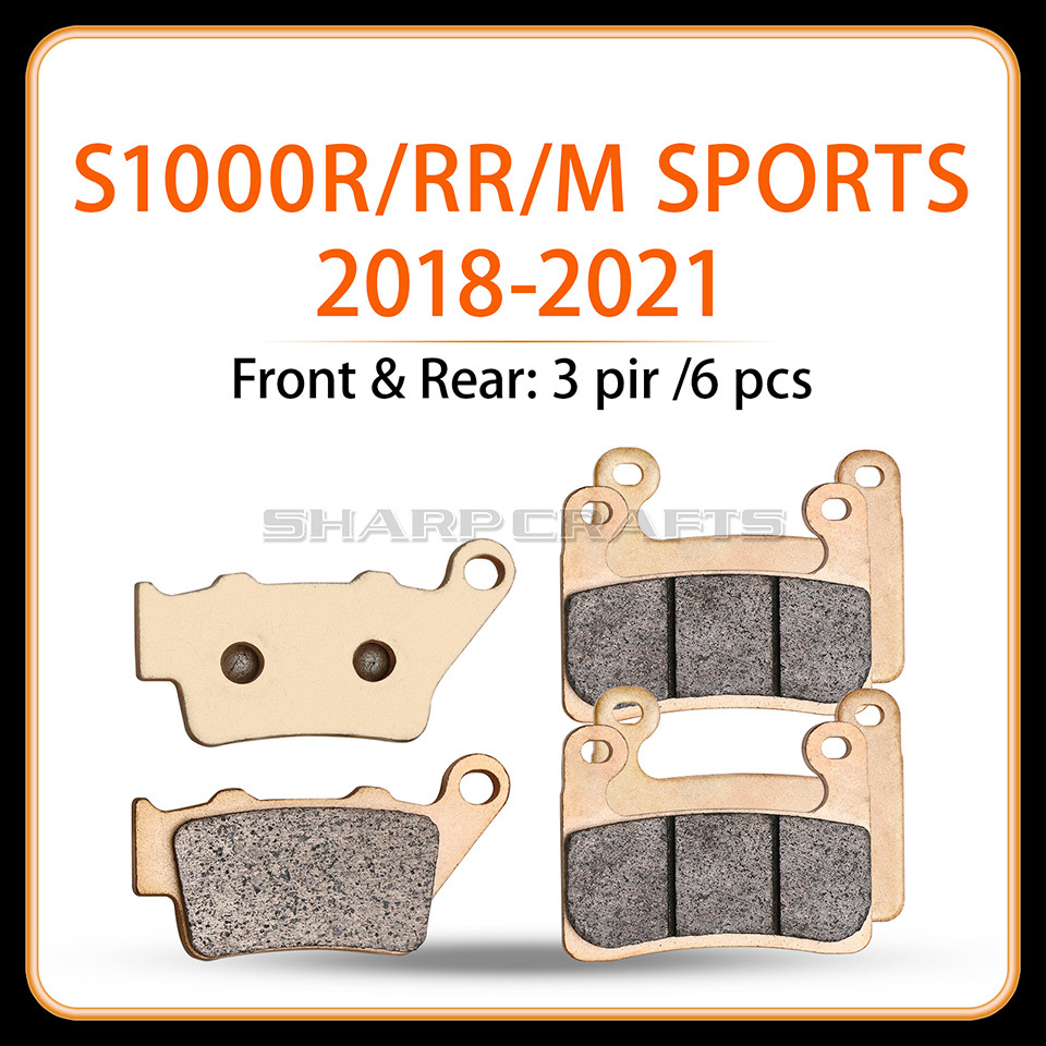 Motorcycle Parts Copper Base Front & Rear Brake Pads For BMW S1000R S1000RR M Sports 2018-2021 R1250