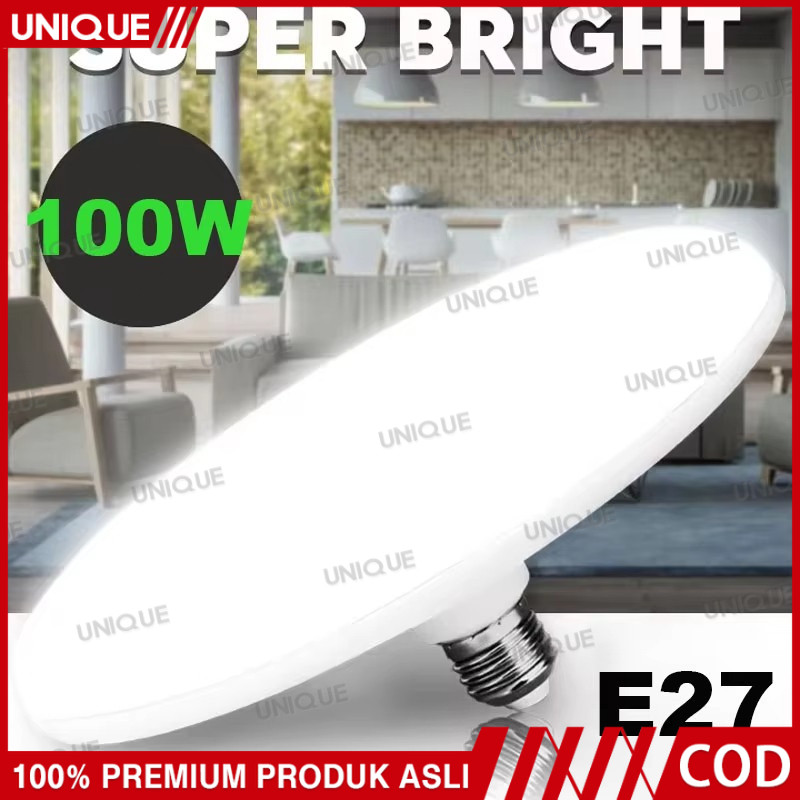 220V E27 Lampu LED Super Terang 20W 30W 40W 60W 100W UFO Lampu LED Lampu Meja Penerangan Putih Hanga