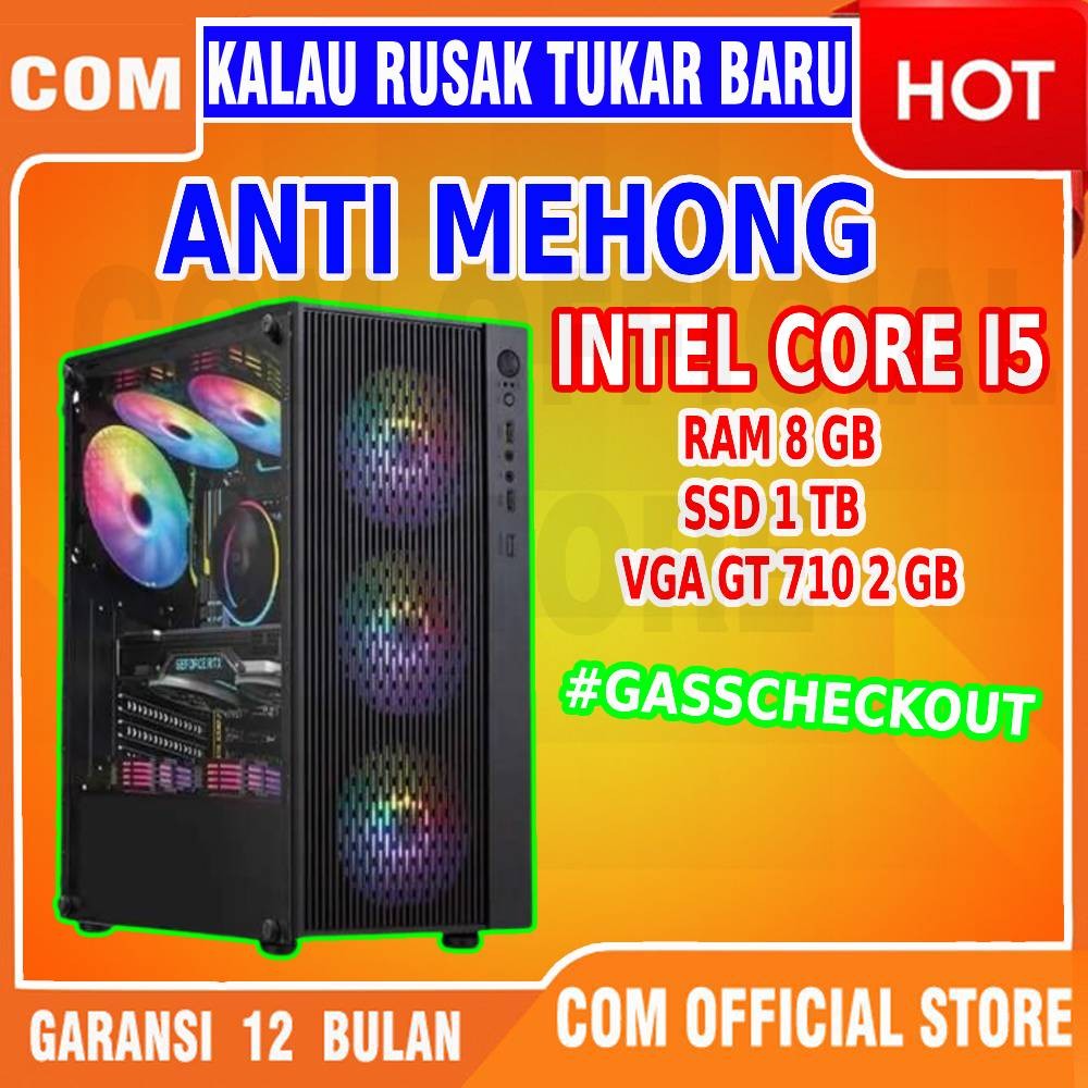 PC GAMING FULLSET MURAH Core i5 Komputer Computer Ram 8GB HDD 1TB BONUS LENGKAP SIAP PAKAI
