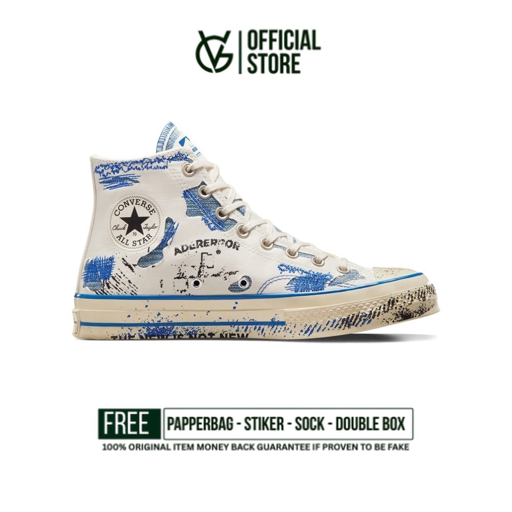 Sepatu Converse Chuck Taylor All Star 70 High Ader Error White Blue Imperial A05351C 100% Original B