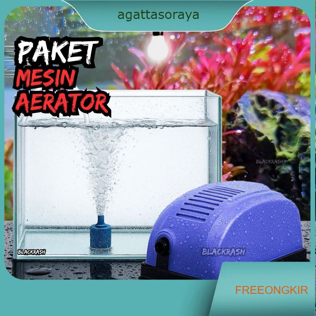 Paket Aerator Aquarium 1 & 2 Lubang – Pompa Oksigen Ikan Hias & Alat Gelembung Udara