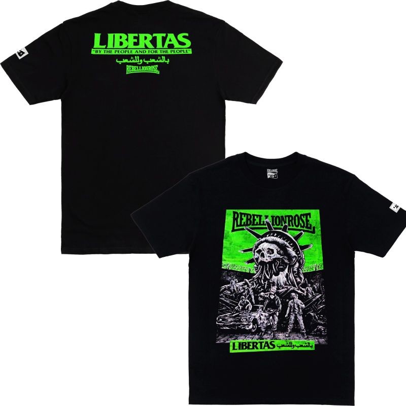 Rebellion rose - kaos band Rebellion rose libertas - Tshirt black new merchandise