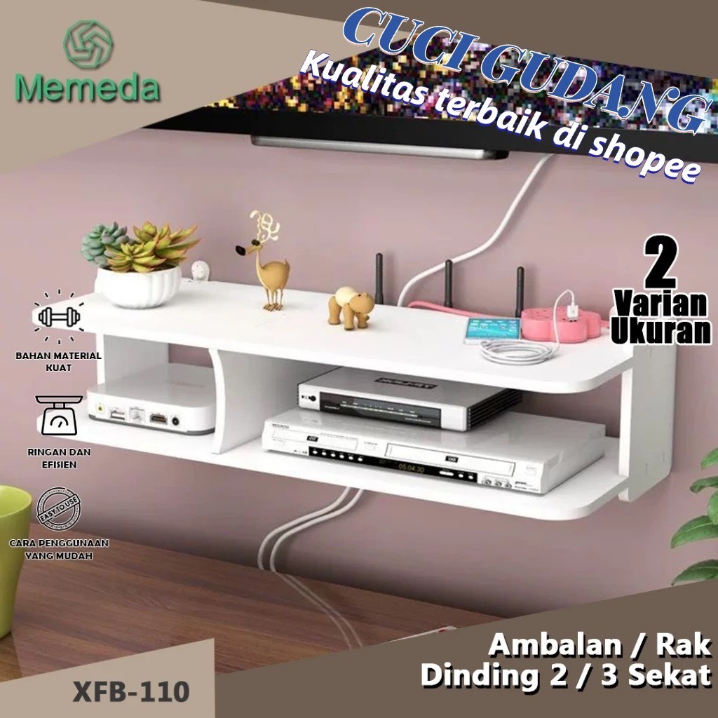 Rak router di dinding ruang tamu TV set-top box kamar tidur rak kotak penyimpanan wifi