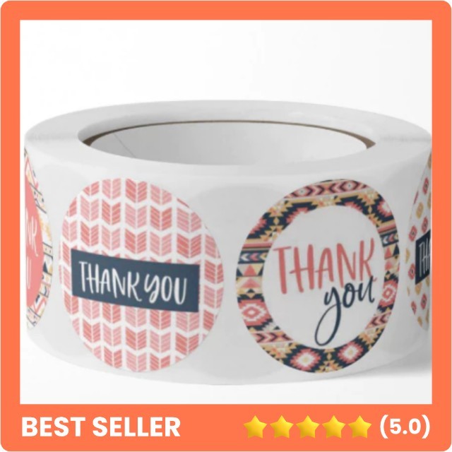 Stiker Thank You / 1 Roll Stiker Thank You / Sticker Thank You 500 PCS