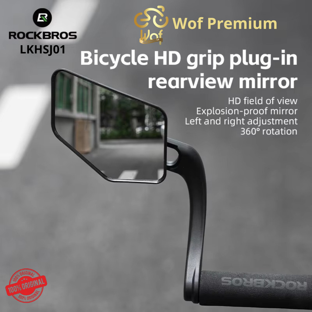 Promo Rockbros Lkhsj01 Kaca Spion Ujung Stang End Bar Sepeda Anti Gores Tutup Stang Grip Kaca Spion