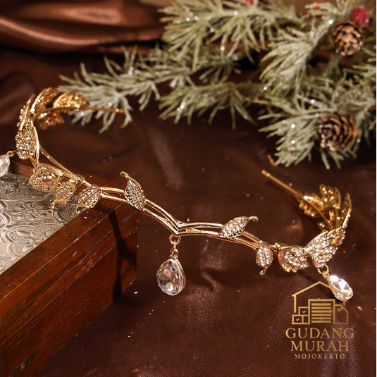 GMM Mahkota Tasya perhiasan dahi tetesan air tetesan air daun penuh liontin alis berlian aksesori ra