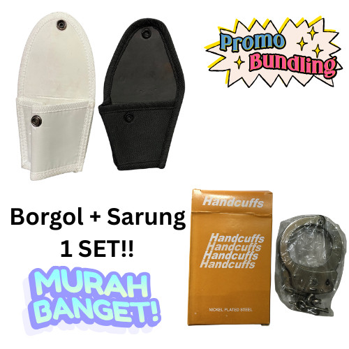 Borgol Tangan + Sarung 1 set - Handcuffs Original - Handcuff - Borgol + Sarung Lengkap - 1 set Borgo