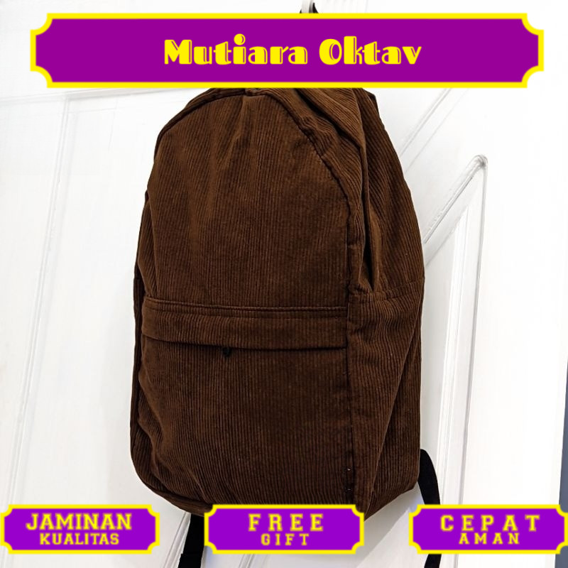 Tas ransel corduroy bagpack corduroy tas ransel sekolah