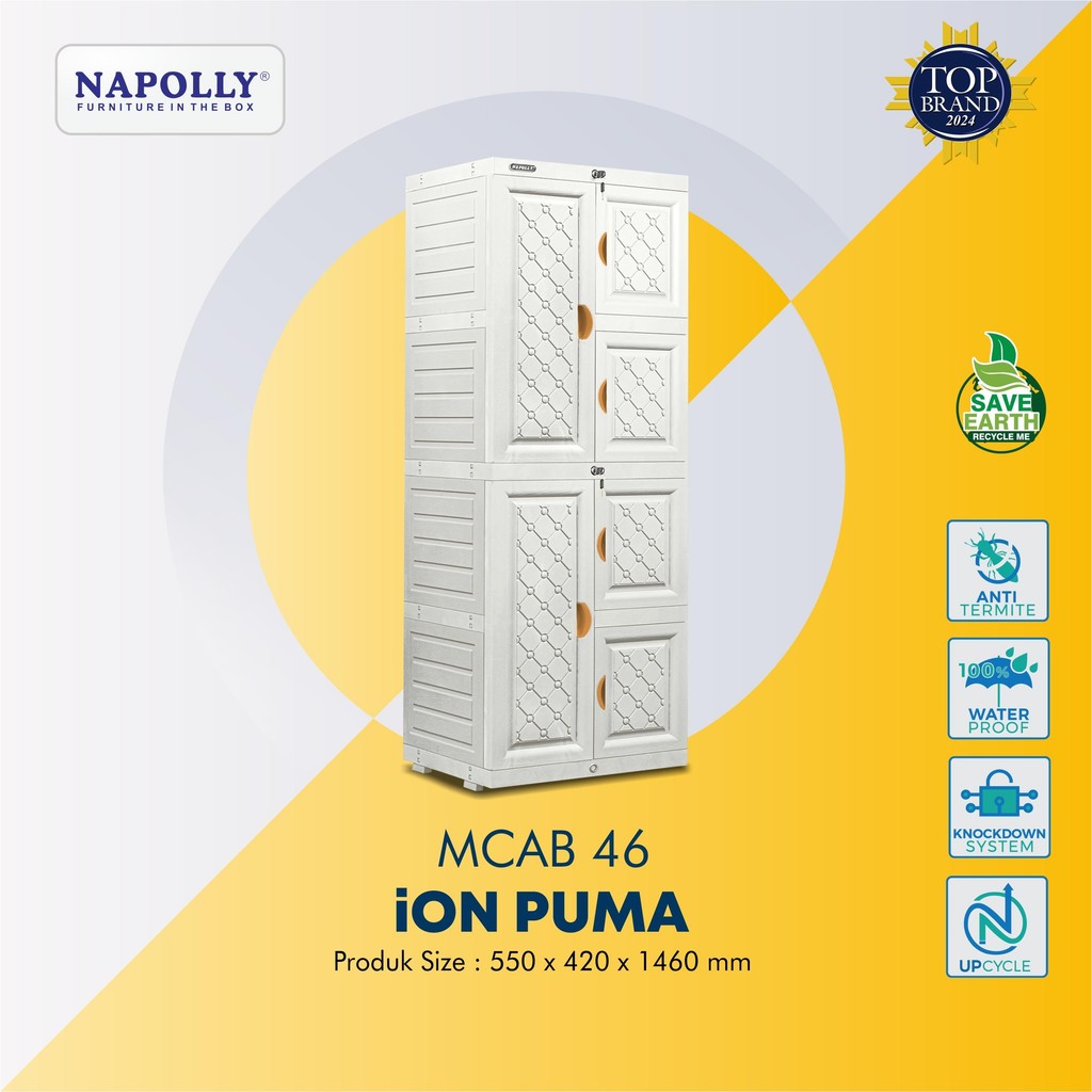 Napolly Lemari Mini Cabinet 4 susun Kayu Lemari Plastik