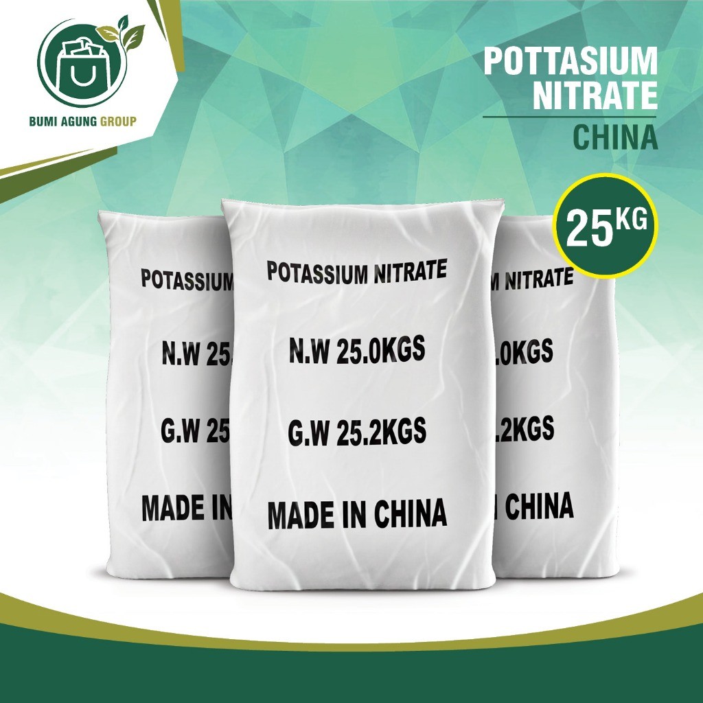PUPUK KALIUM NITRAT / POTASSIUM NITRATE / KNO3 MURNI ASLI 25KG 1 sak 1karung
