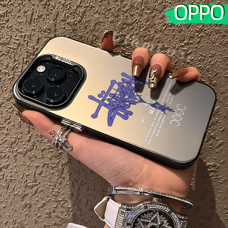 Simple Stuxie Glossy Hologram PC Case OPPO A18 A57 A16 A15 A17 A60 A3x A3s A5s A54 A53 A12 A31 A58 A
