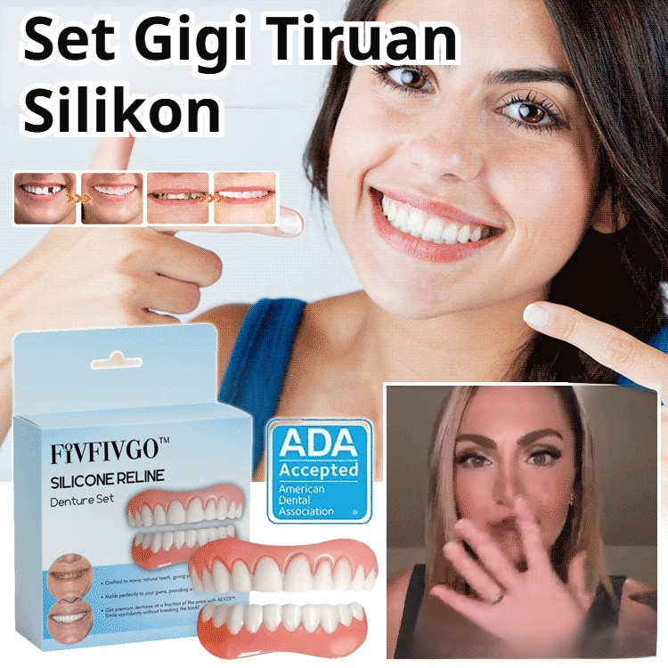 [Bersih Instan & Senyum Cerah] Kit Perawatan Gigi Palsu Profesional/Pembersih Sela Gigi/Alat Kebersi