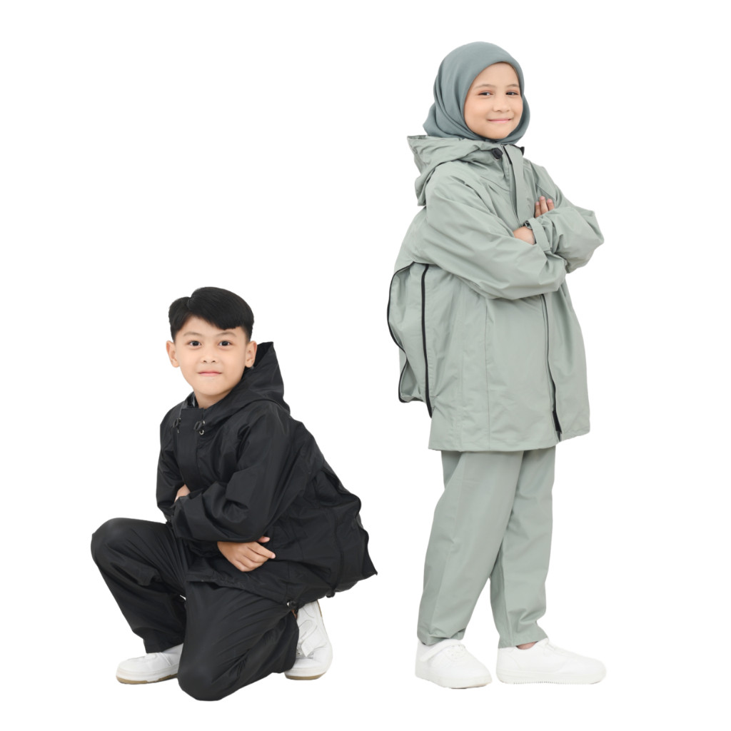 BANYAK PROMO RAINSUIT Jas Hujan Anak Backpack Ransel Laki Laki Perempuan Bahan PVC Waterproof TERLAR