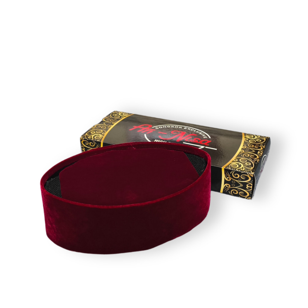 Peci An Nisa Marun Polos Songkok Kopiah Anak Dewasa Tinggi 7 8 9 10 Cm