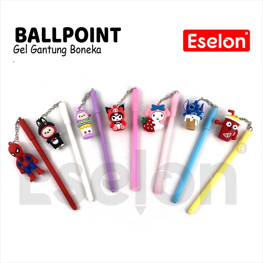 1buah Pulpen Gantung Rantai  Boneka BESAR / Pulpen Gel Gantung Fancy