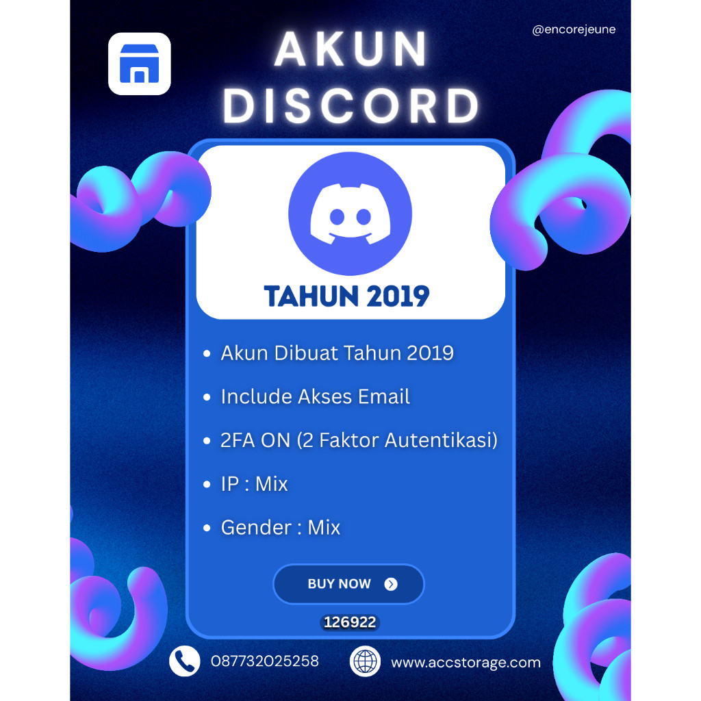 Akun Discord | Tahun Pendaftaran 2019 | Include Akses Email | 2FA