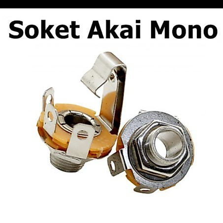 Socket Soket Akai Mono BULAT Besi 6.5mm Female Microphone Mic Box Chasis