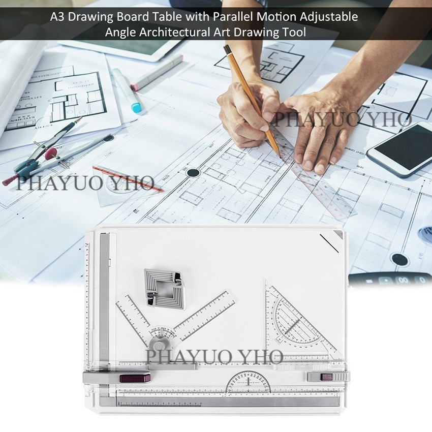 Meja Gambar Arsitek A3 Professional Drawing Board Papan Gambar Teknik A3 Drafting Board Dengan Pengg
