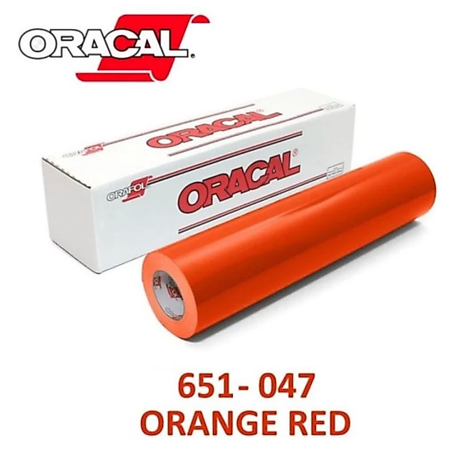 STIKER ORACAL 651 047 ORANGE RED GLOSSY / MATTE DOFF uk 5 cm x 120 cm