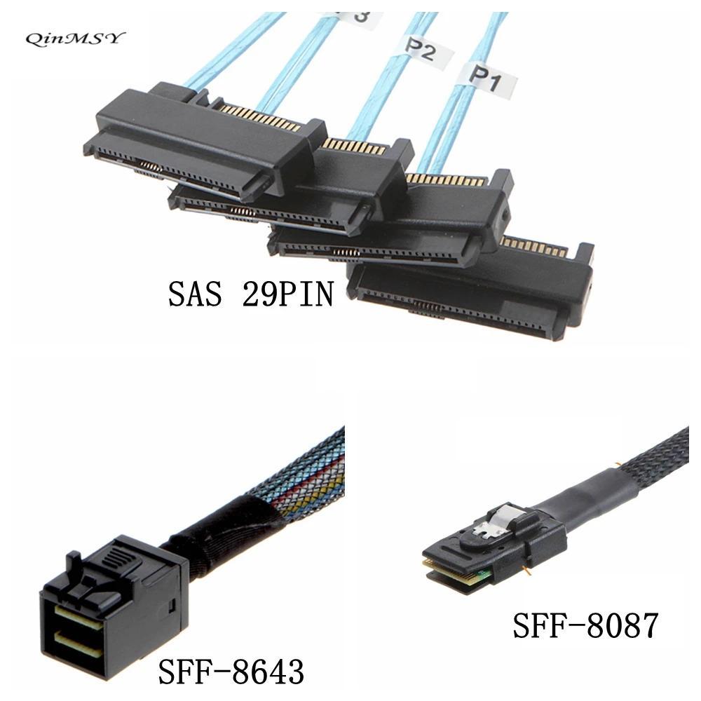 MiniSAS to SASCable,SFF8643 to SAS SFF8643&8087 to SFF8482 Connector 4X SAS 29Pin SFF8482 with SATA 