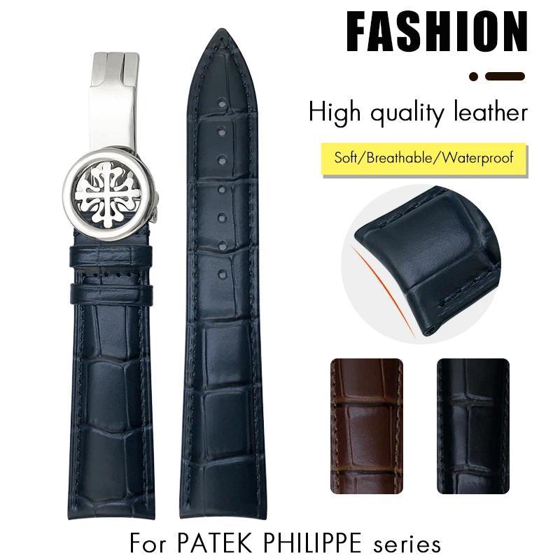 Genuine Leather Watband Fit for PP Patek Philippe 5167A 19mm 20mm 21mm 22mm Black Blue Bracelet Men'