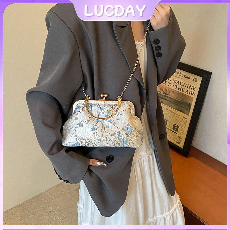 Tas Tangan Rantai Wanita Model Oriental Tas Pesta Mewah Clutch Bag Pesta Malam Elegan
