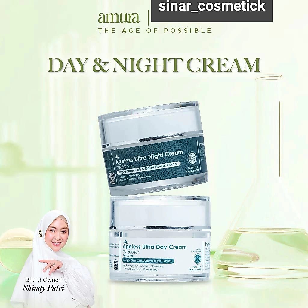 AMURA DAY CREAM ANGGELES & NIGHT CREAM ANGGELES ( CREAM SIANG MALAM )