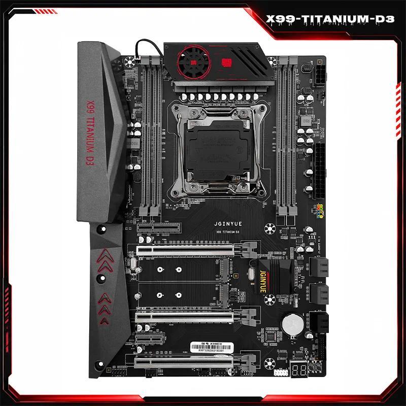JGINYUE X99 TITANIUM D3 X99 Motherboard LGA2011-3 DDR3 1333 1600MHz MAX 128GB RAM M.2 NVMe PCIe x16 