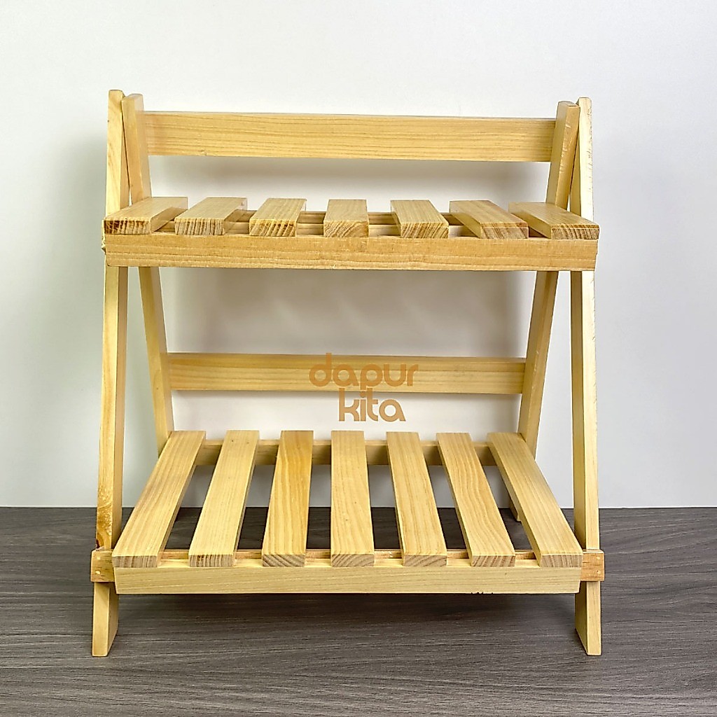 Rak Lipat / Rak Bumbu Lipat Multifungsi Bahan Kayu Pinus