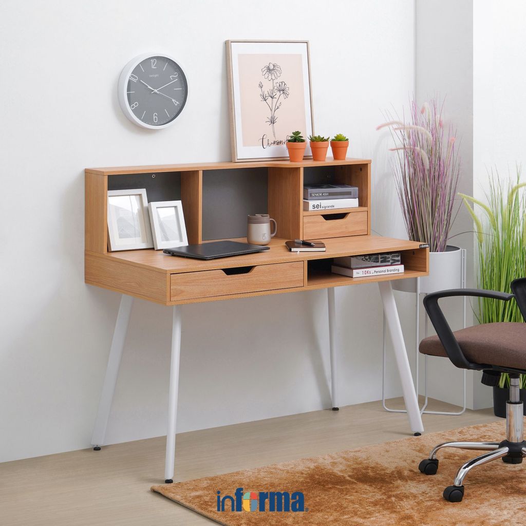 Informa Informa Geto Meja Kantor - Cokelat Muda
