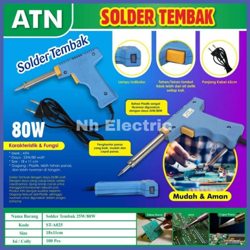 Solder Tembak 80Watt Atn - Solder Gun 80W Atn - Solder Pistol 80 W Atn YF-025