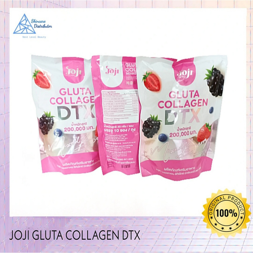 JOJI GLUTA COLLAGEN DTX PLUS WHITENING ISI 10 SACHETS toko Indo89