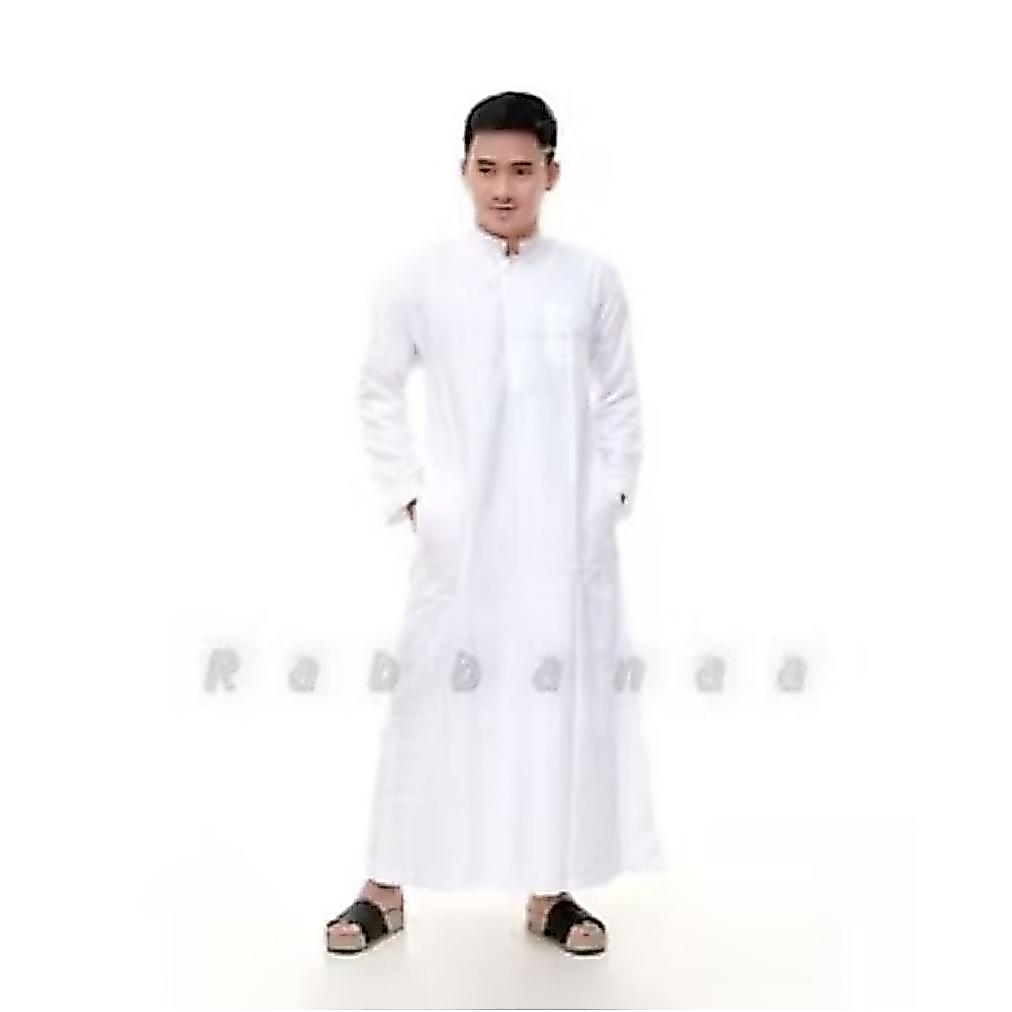 TERBARU Jubah Pria Putih Polos Gamis Pria Dewasa Jubah Arab Saudi Lengan Panjang