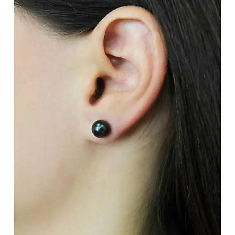 FAVORIT Anting Giwang Mutiara Tanggung 24 pcs/Anting Giwang Mutiara 6mm Putih / Hitam KEKINIAN