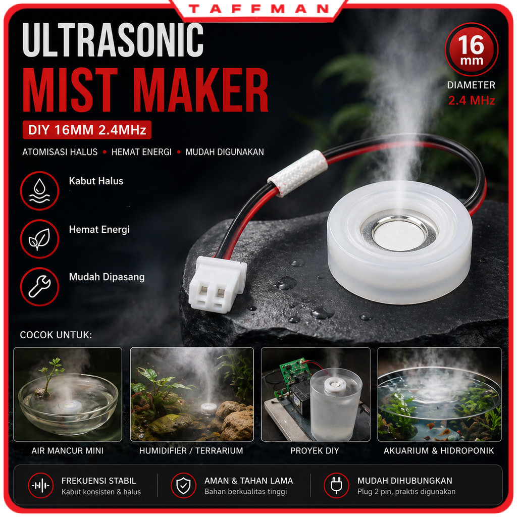 TM - Pembuat Kabut Humidifier DIY Ultrasonic Mist Maker 16mm 2.4MHz - MX076