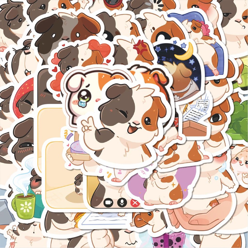 

100PCS Lucu Stiker Kartun Funny Marmot Stiker Aesthetic Stiker Anti Air Stikers Berperekat Waterproof sticker decal buat Motor Helm Buku Journal Koper Casing HP Laptop Botol Minum Hadiah anak