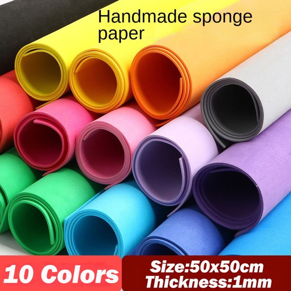 

New 10pcs EVA Sponge Foam Paper 1mm Thick 50x50cm PE Paper Y Scrapbooking Suitable for Kids Baby School Art Crafts
