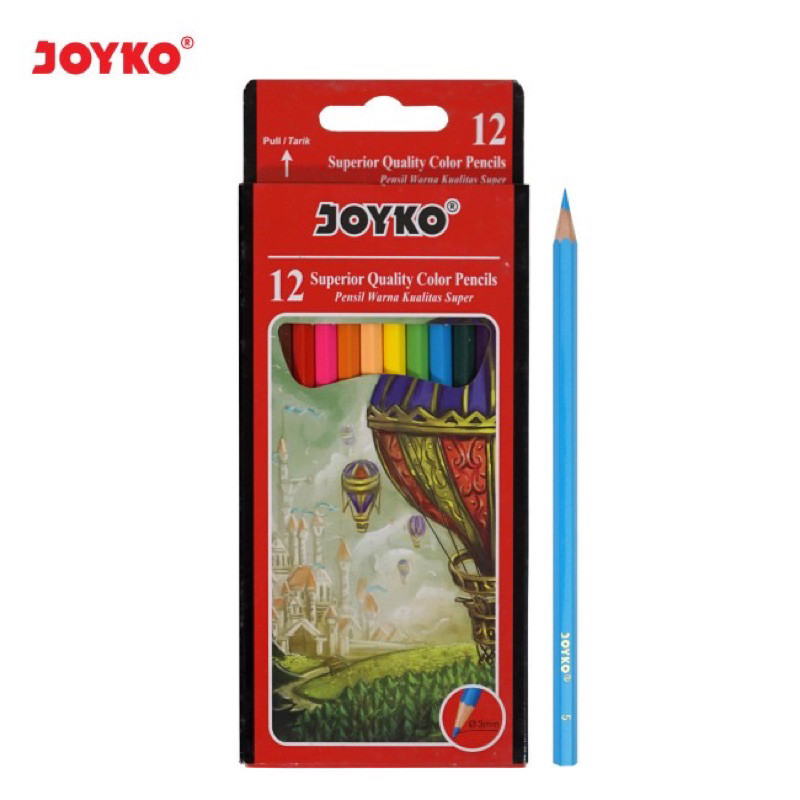 

(GAT) Pensil Warna Joyko PENDEK CP 107 / Pensil Warna Joyko PANJANG CP 100 (1 Set 12 pcs) Alat Gambar Color Peralatan Sekolah