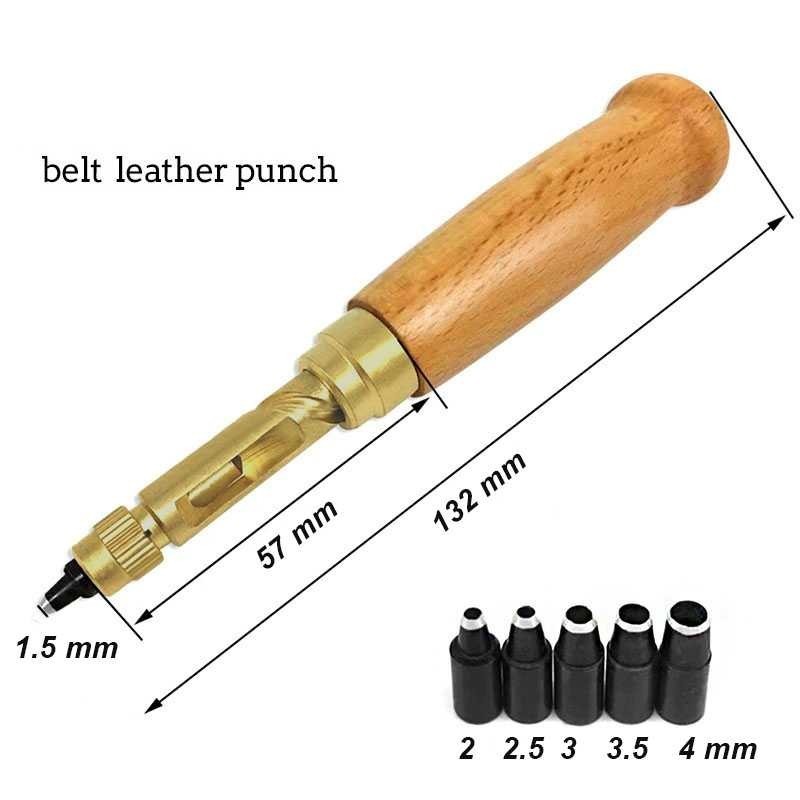 

LUNASTR MIUSIE Alat Pembolong Tali Pinggang Hole Punch 6 Tip 1.5-4mm - MU0179