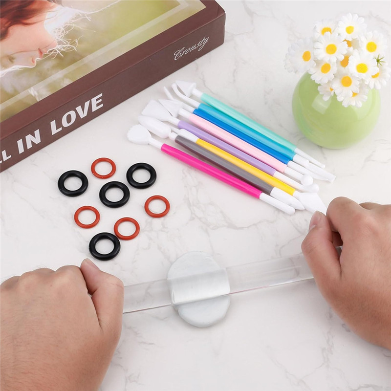 

Polymer Clay Tools Kit, Acrylic Roller With Thickness Rings Clay Sculpting Tools, For Air Dry Clay Art DIY Craft