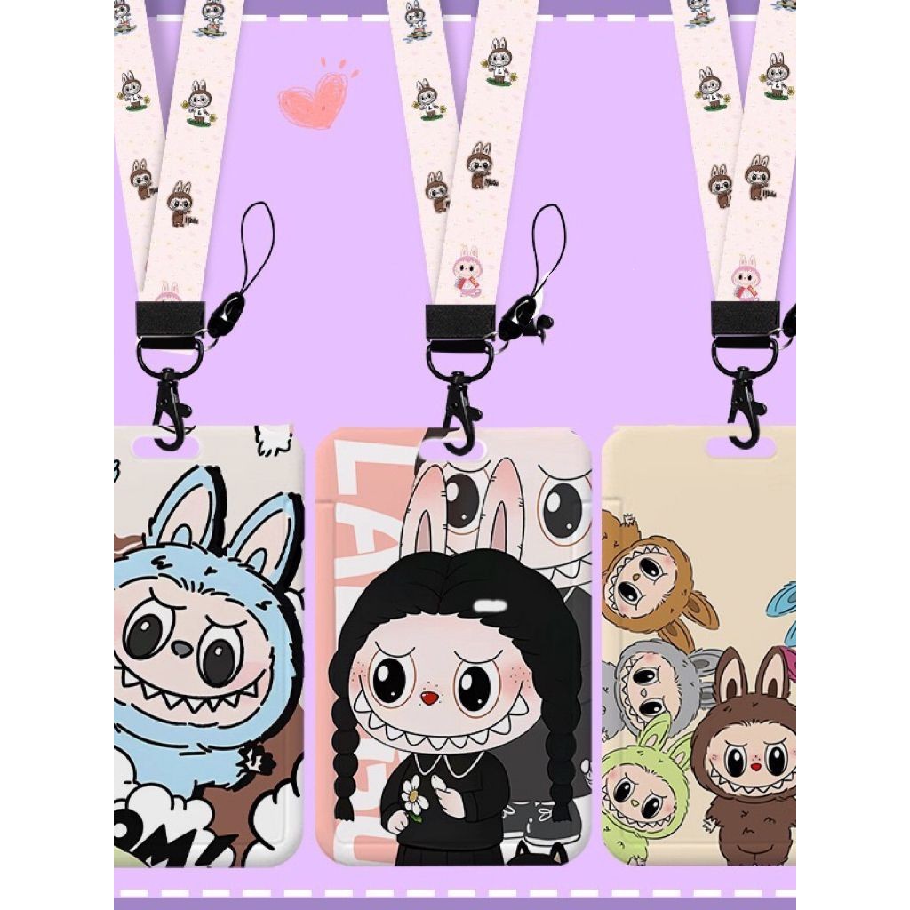 

Lanyard ID Card Karakter Lucu LABUBU Edition Card Holder/ ID Card leher Tali Strap