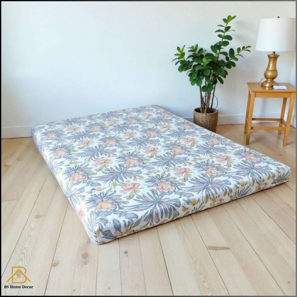 BsHomeDecore - Kasur Lipat Gulung 200x150x4cm Surpet Katun Busa Lantai Motif New Minimalis