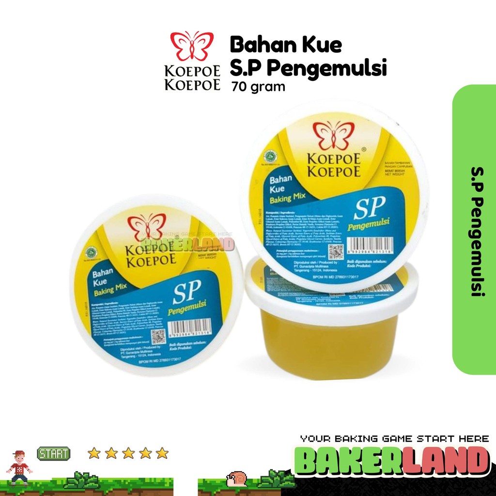 

SP PENGEMULSI KOEPOE KOEPOE 70g / SP EMULSIFIER PELEMBUT KUE / SP KUPU KUPU