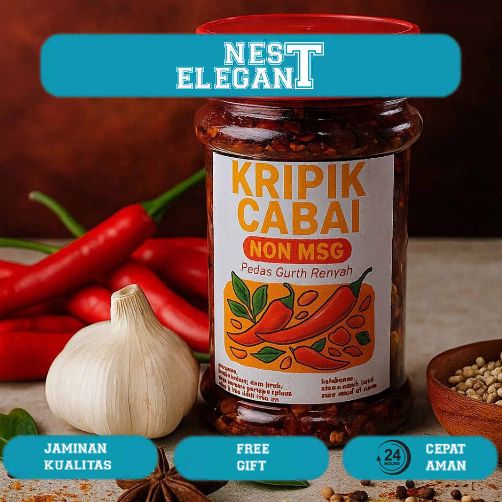 

Keripik Cabai Sambal Tabur Pedas Gurih NON MSG DejozzFood - Snack Cabai Renyah Tahan Lama