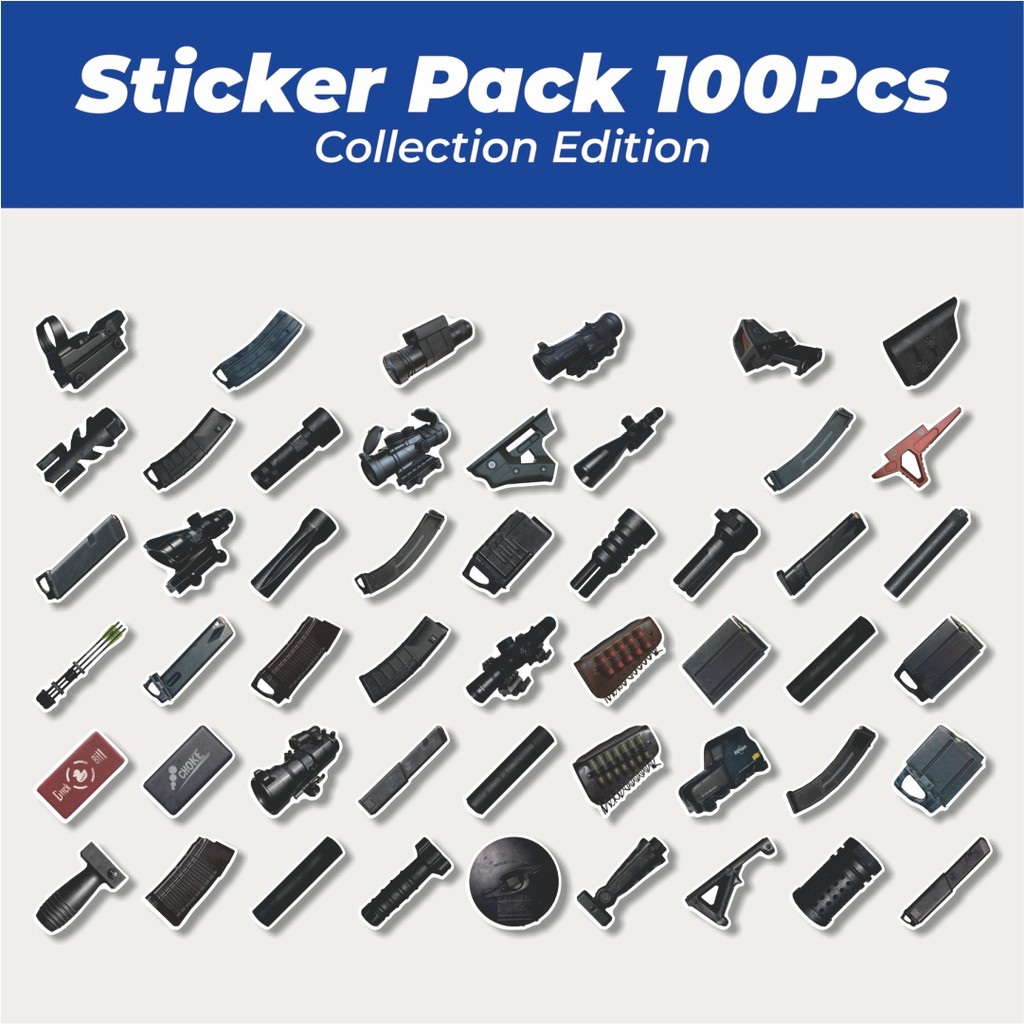 

Hot Stiker Games PUBG ATTACHMENT Lucu Anti Air Stikers Berperekat Waterproof Sticker Decal Buat Motor Helm Buku Journal Koper Casing HP Laptop Botol Minum