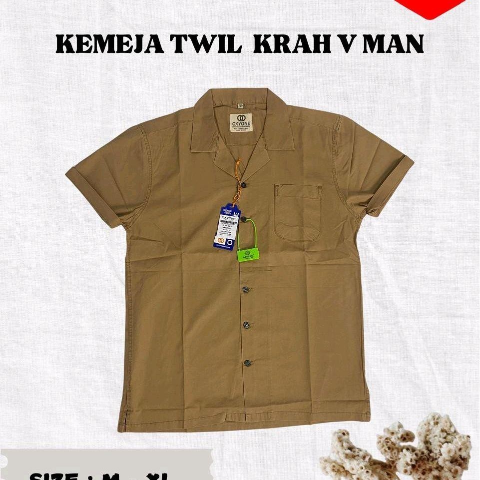 [OXYONE] Baju Kameja Pendek Pria Oxyone Original Bahan Twill Premium